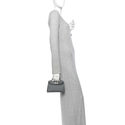 Hermes Epsom Mini Kelly Sellier 20 Vert Amande 2 of 11