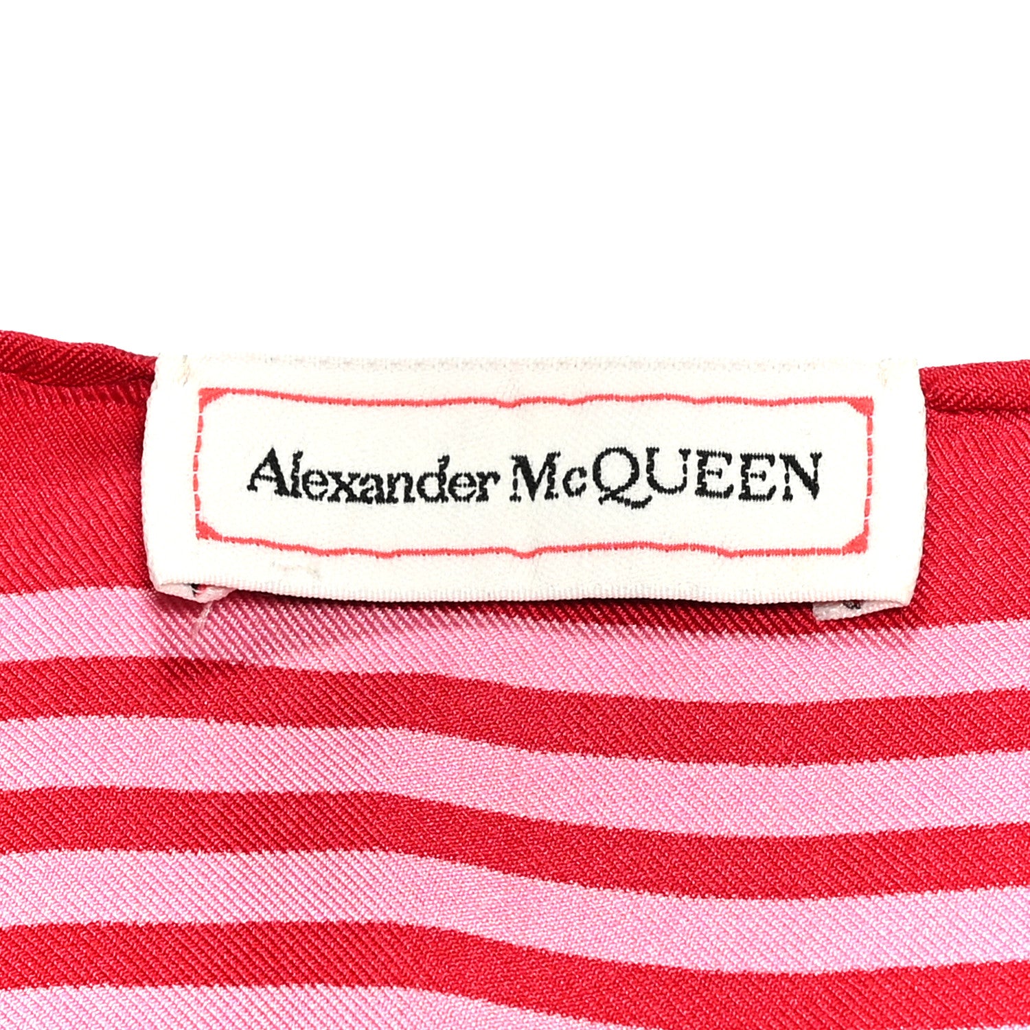 Alexander McQueen Silk Chiffon Skull Scarf Red Pink 3 of 5