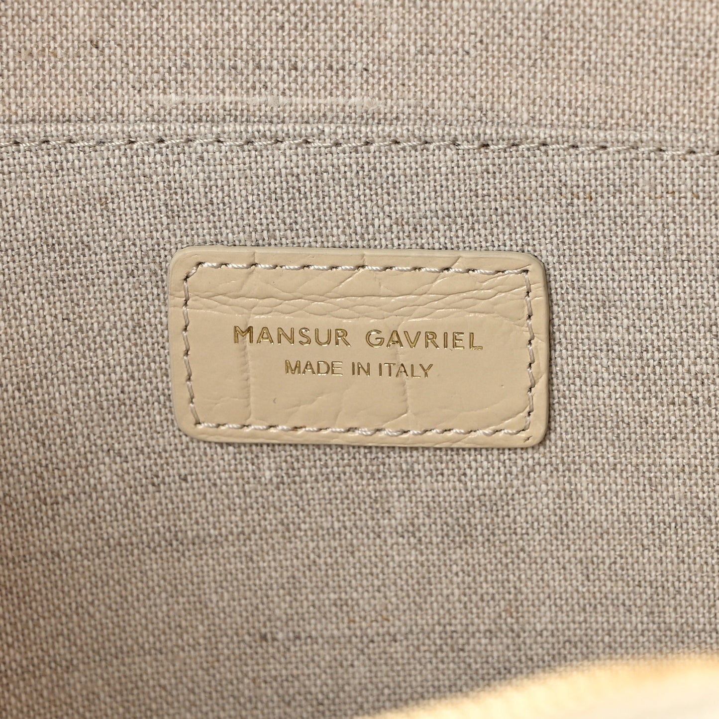 MANSUR GAVRIEL Calfskin Crocodile Embossed Circle Crossbody Bag Dune