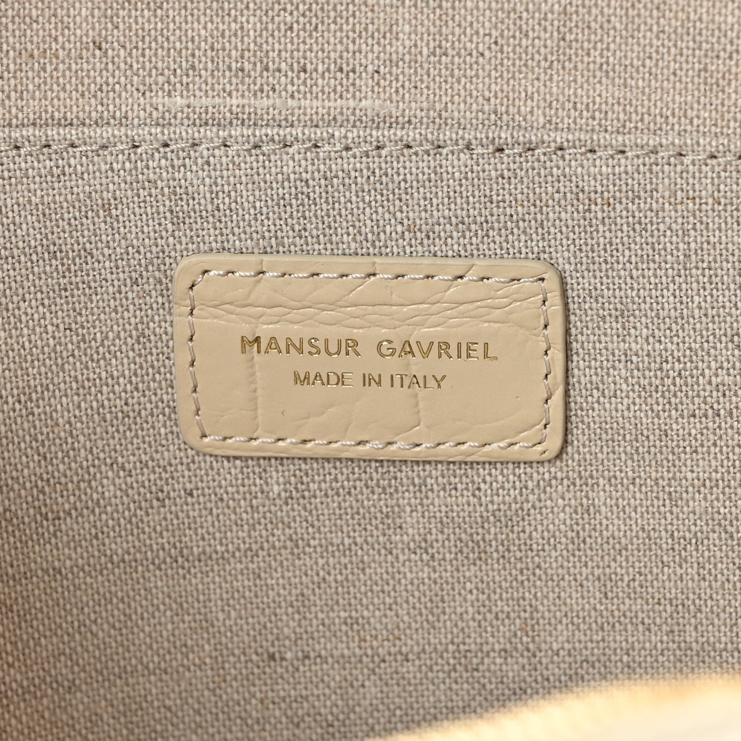 Mansur Gavriel MANSUR GAVRIEL Calfskin Crocodile Embossed Circle Crossbody Bag Dune 6 of 10
