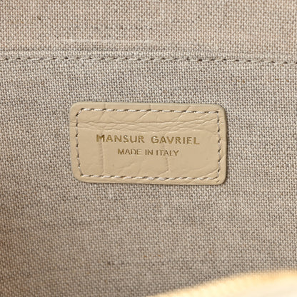 Mansur Gavriel MANSUR GAVRIEL Calfskin Crocodile Embossed Circle Crossbody Bag Dune 6 of 10