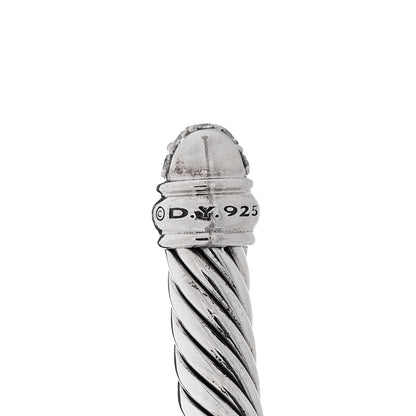 David Yurman Sterling Silver Pave Diamond 5mm Cable Classics Bracelet 3 of 3