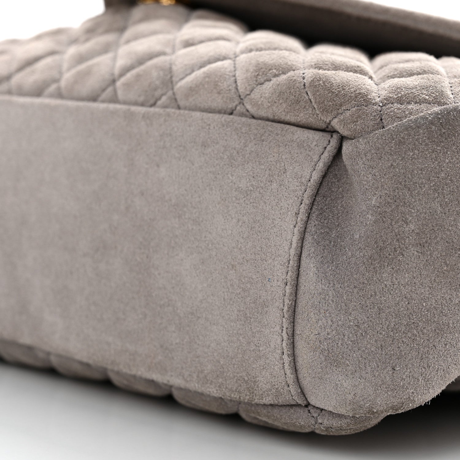Saint Laurent Suede Mixed Matelasse Tri-Quilt Large Monogram Envelope Satchel Grey 11 of 11