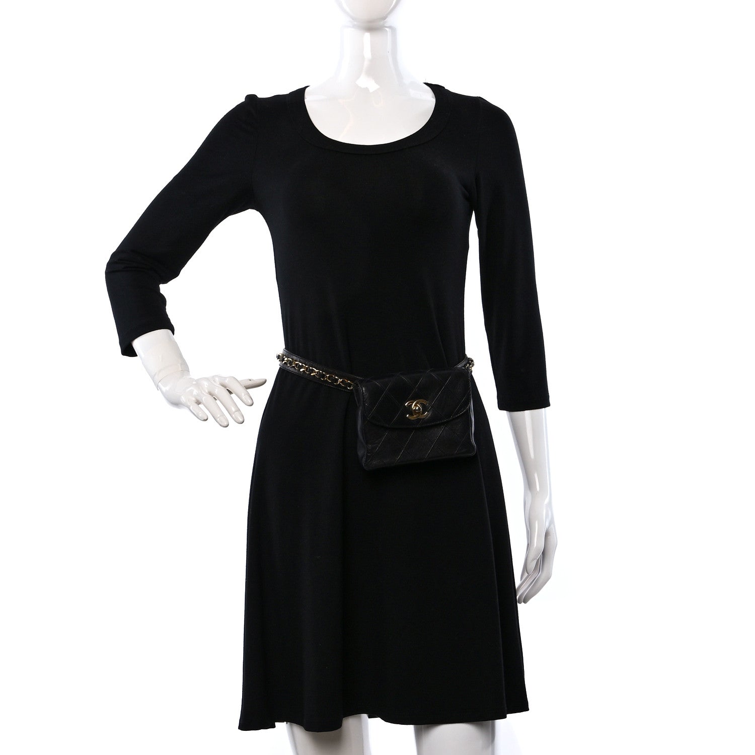 Chanel Calfskin Quilted Flap Waist Belt Bag Black 3 of 14