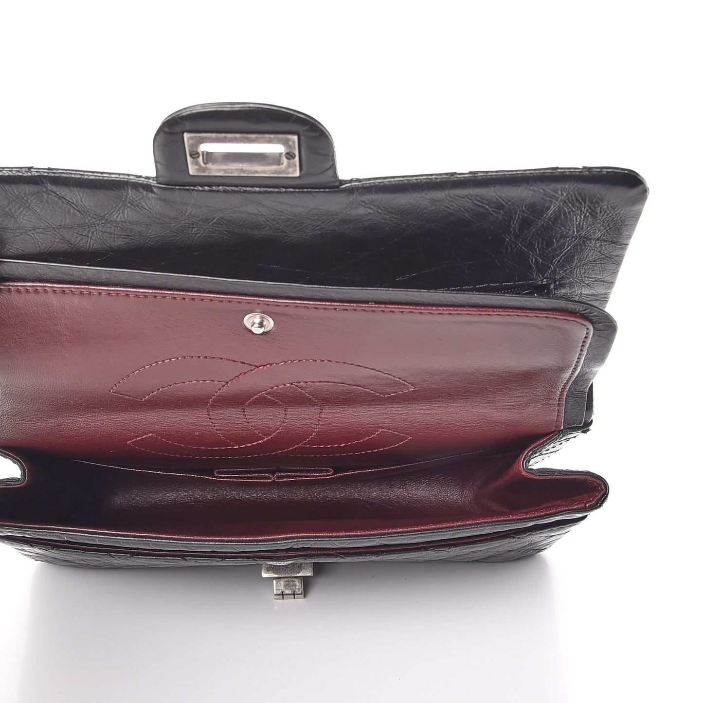 Aged Calfskin Quilted 2.55 Reissue 225 Flap Black