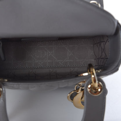 Christian Dior Metallic Lambskin Cannage Mini Lady Dior Grey 5 of 22