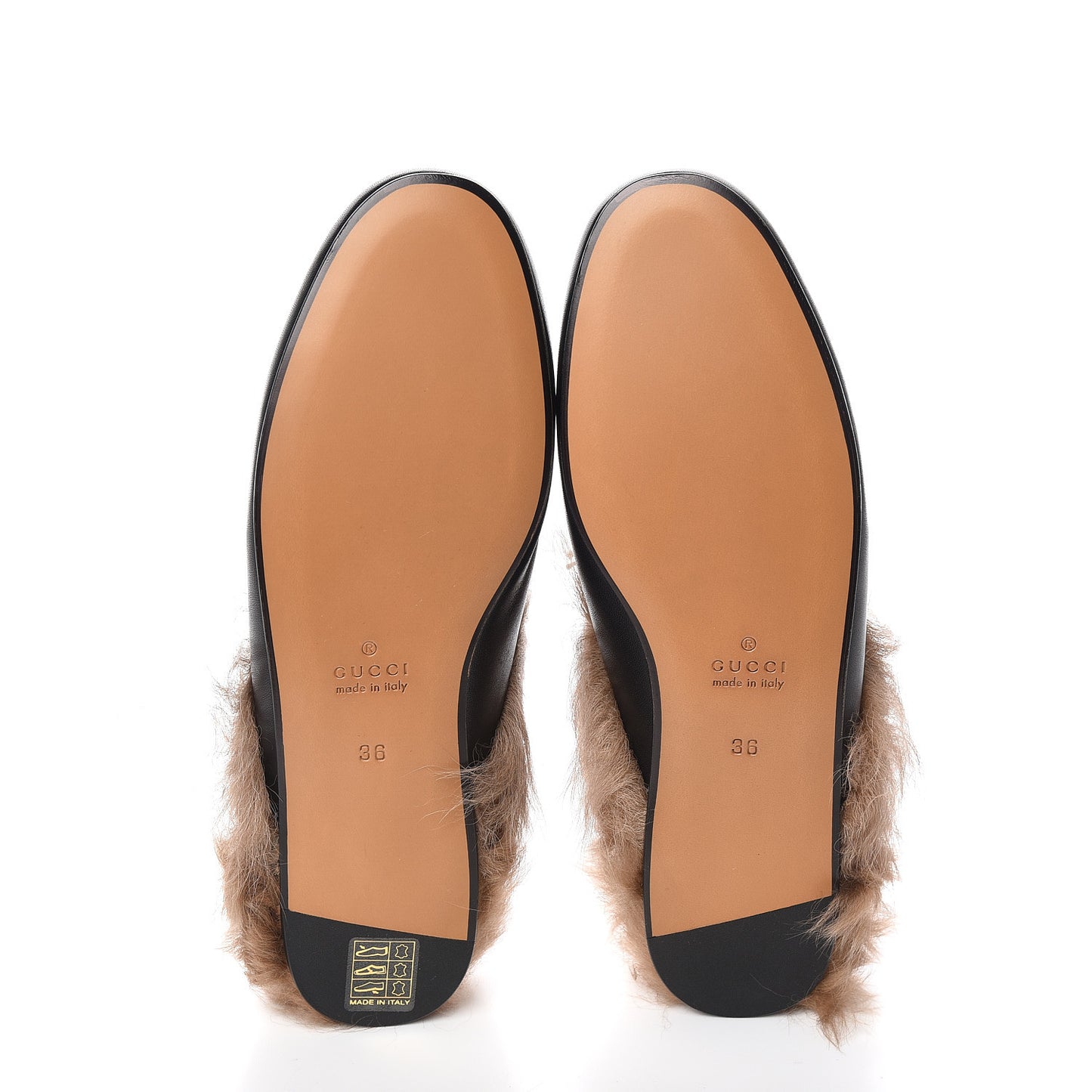 Calfskin Lambswool Tiger Embroidered Womens Princetown Slippers 36 Black