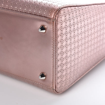 Christian Dior Metallic Patent Micro-Cannage Medium Lady Dior Pink 10 of 11