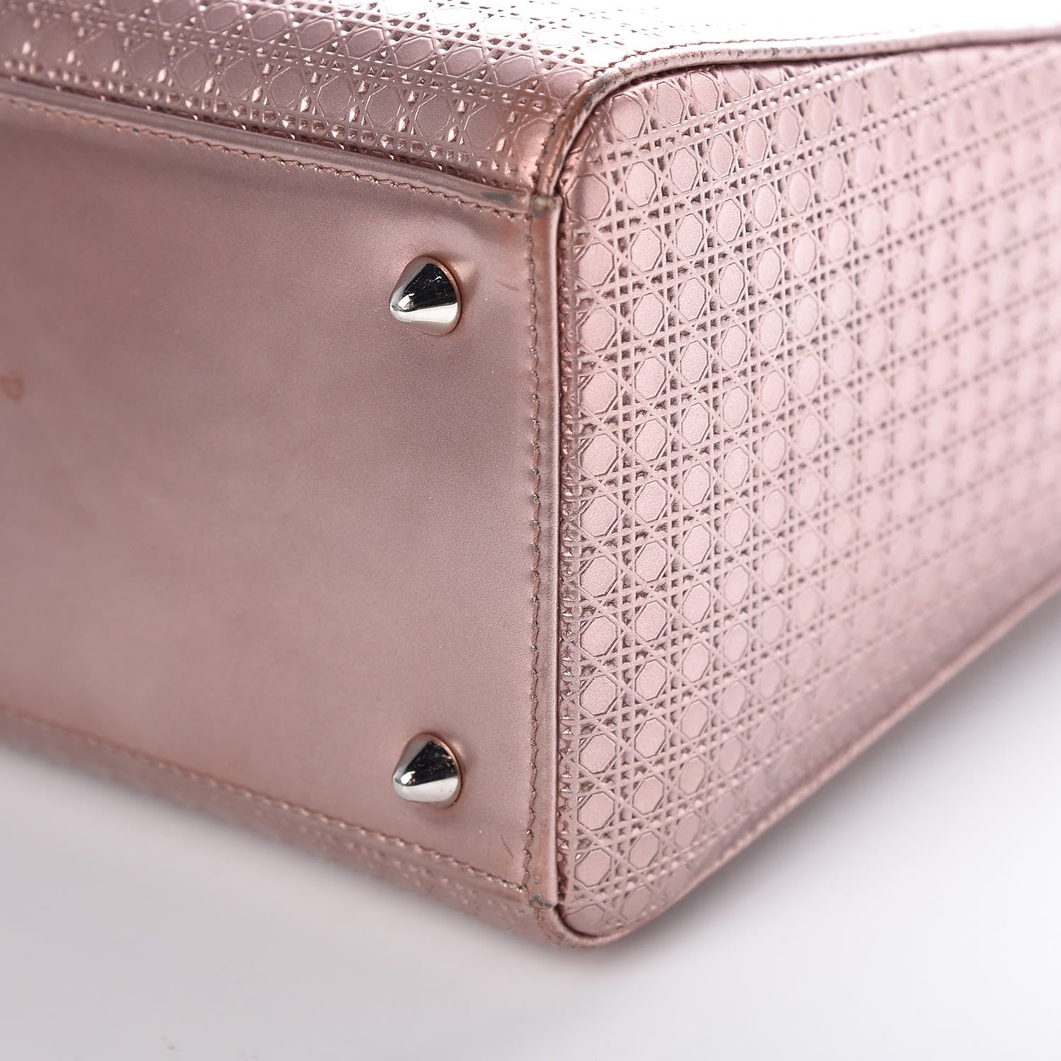 Christian Dior Metallic Patent Micro-Cannage Medium Lady Dior Pink 10 of 13