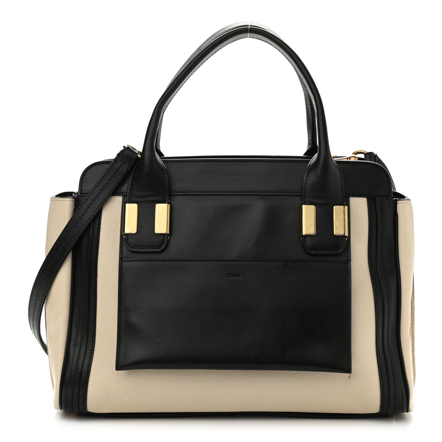 Calfskin Medium Alice Satchel Husky White