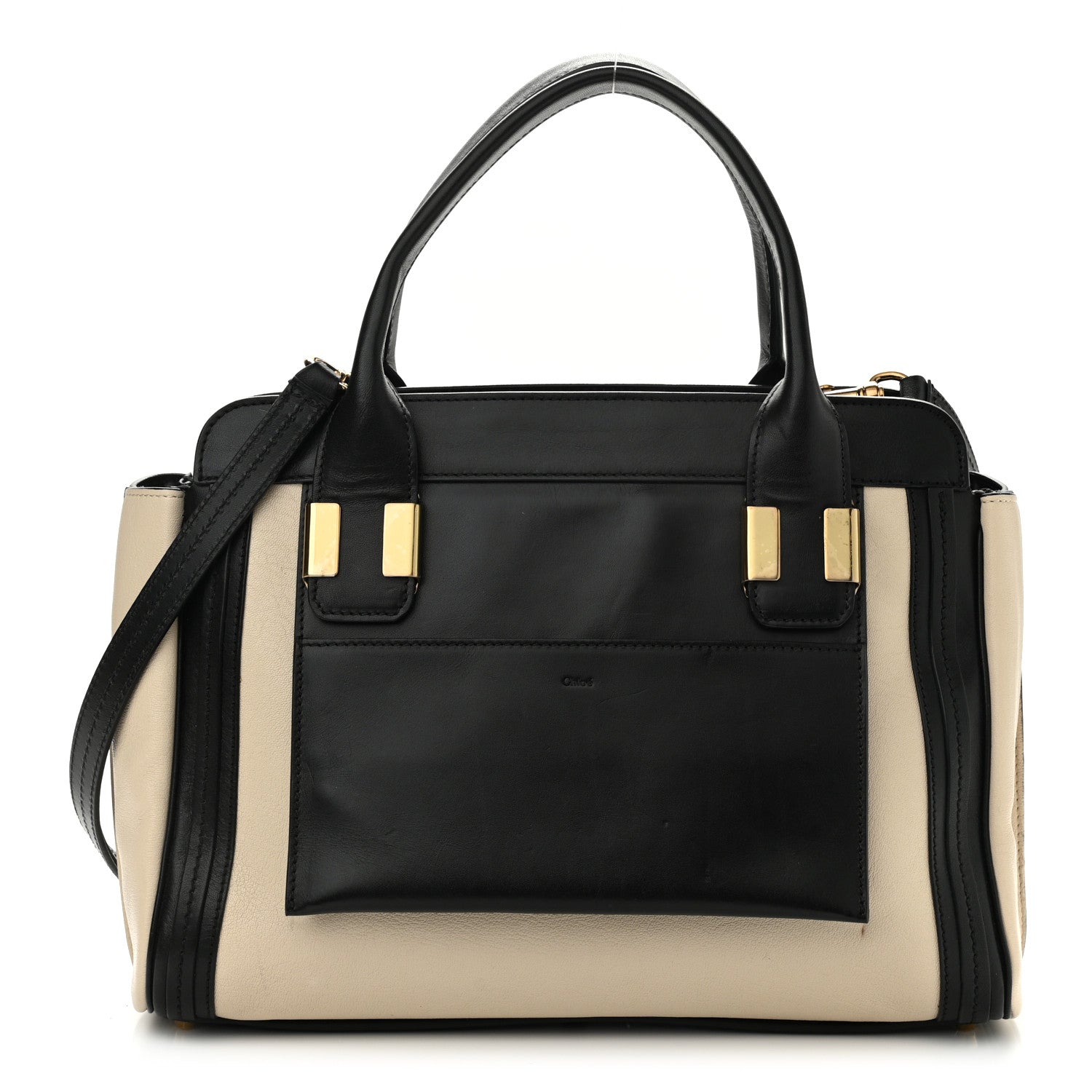 Chloe Calfskin Medium Alice Satchel Husky White 1 of 14