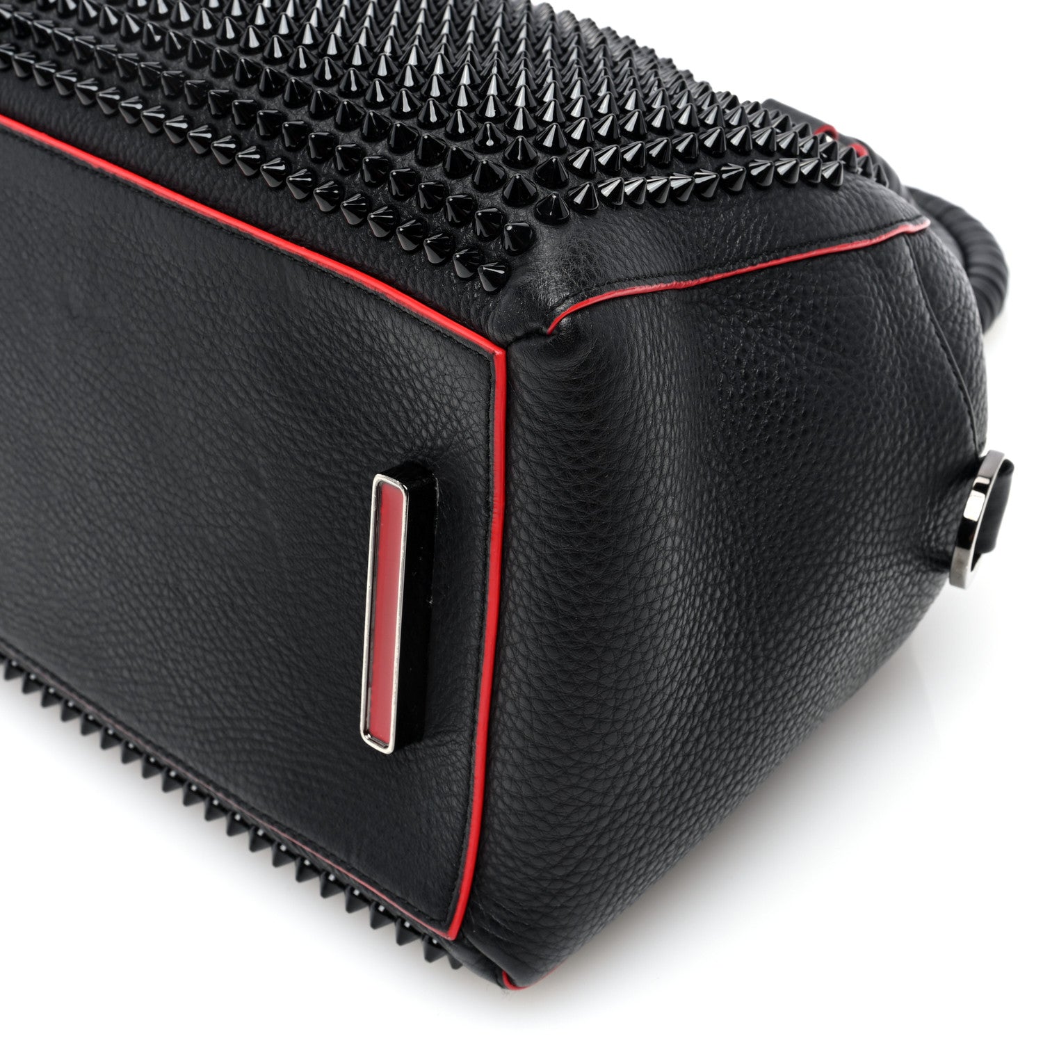Christian Louboutin Grained Calfskin Studded Panettone Bowling Bag Black 9 of 9