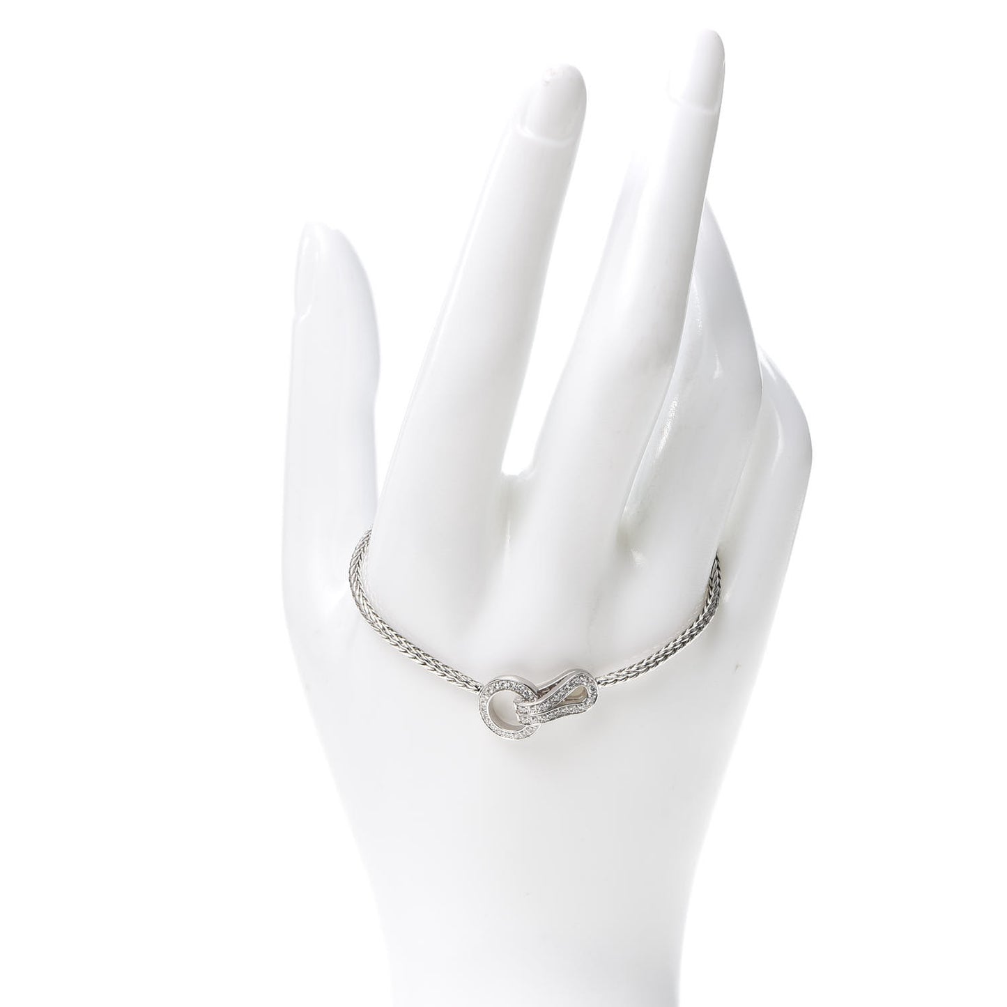 18K White Gold Diamond Agrafe Bracelet