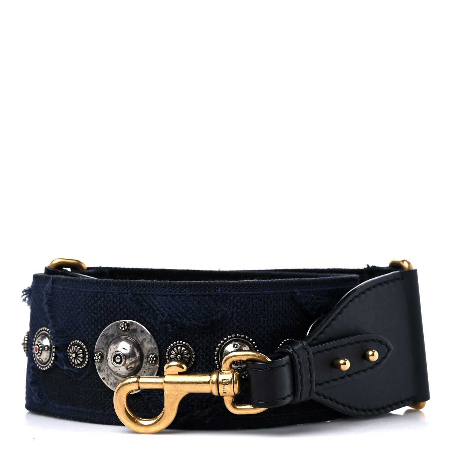 Christian Dior Canvas Embroidered Studded KaleiDiorscopic Adjustable Shoulder Strap Blue 1 of 4