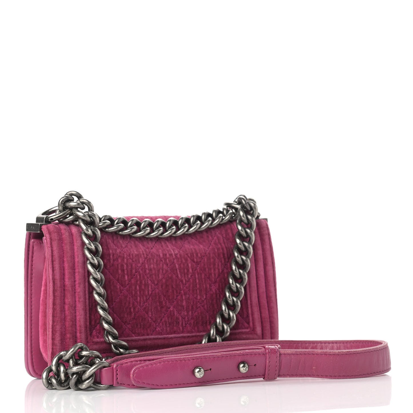 Velvet Quilted Small Boy Flap Pink
