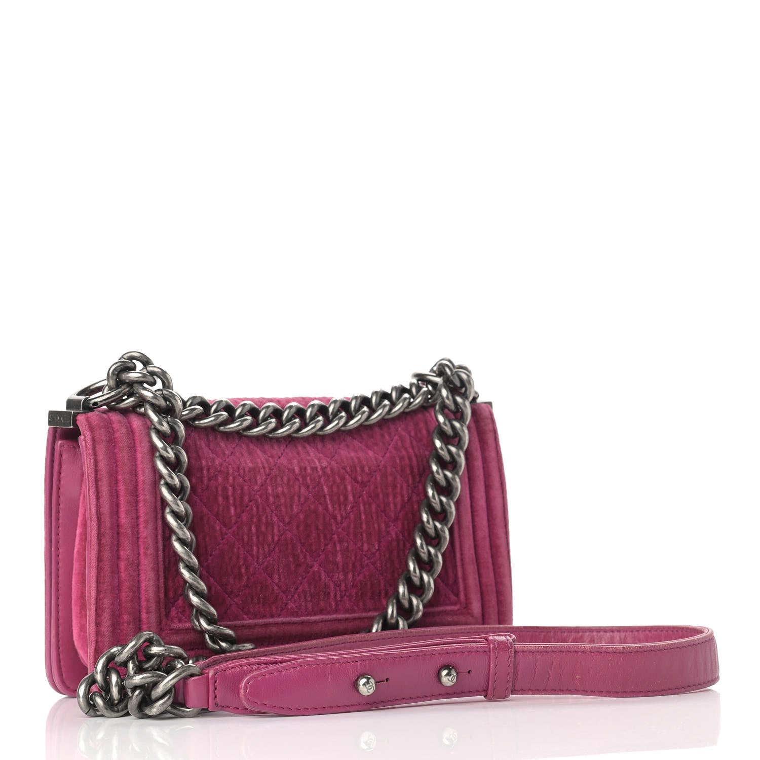 Chanel Velvet Quilted Small Boy Flap Pink 3 of 12