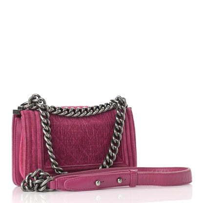 Chanel Velvet Quilted Small Boy Flap Pink 3 of 12