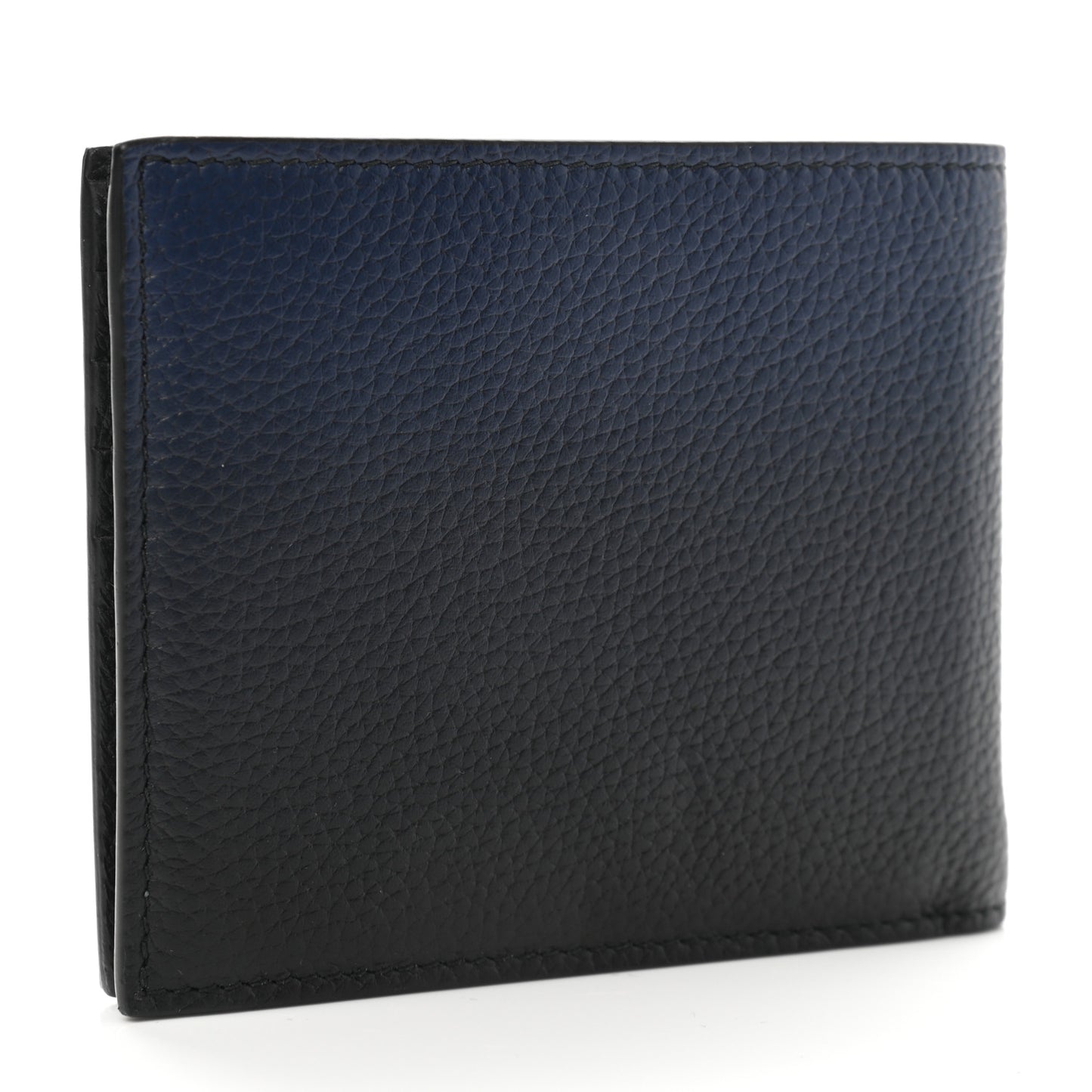 Grained Calfskin Wallet Blue Black