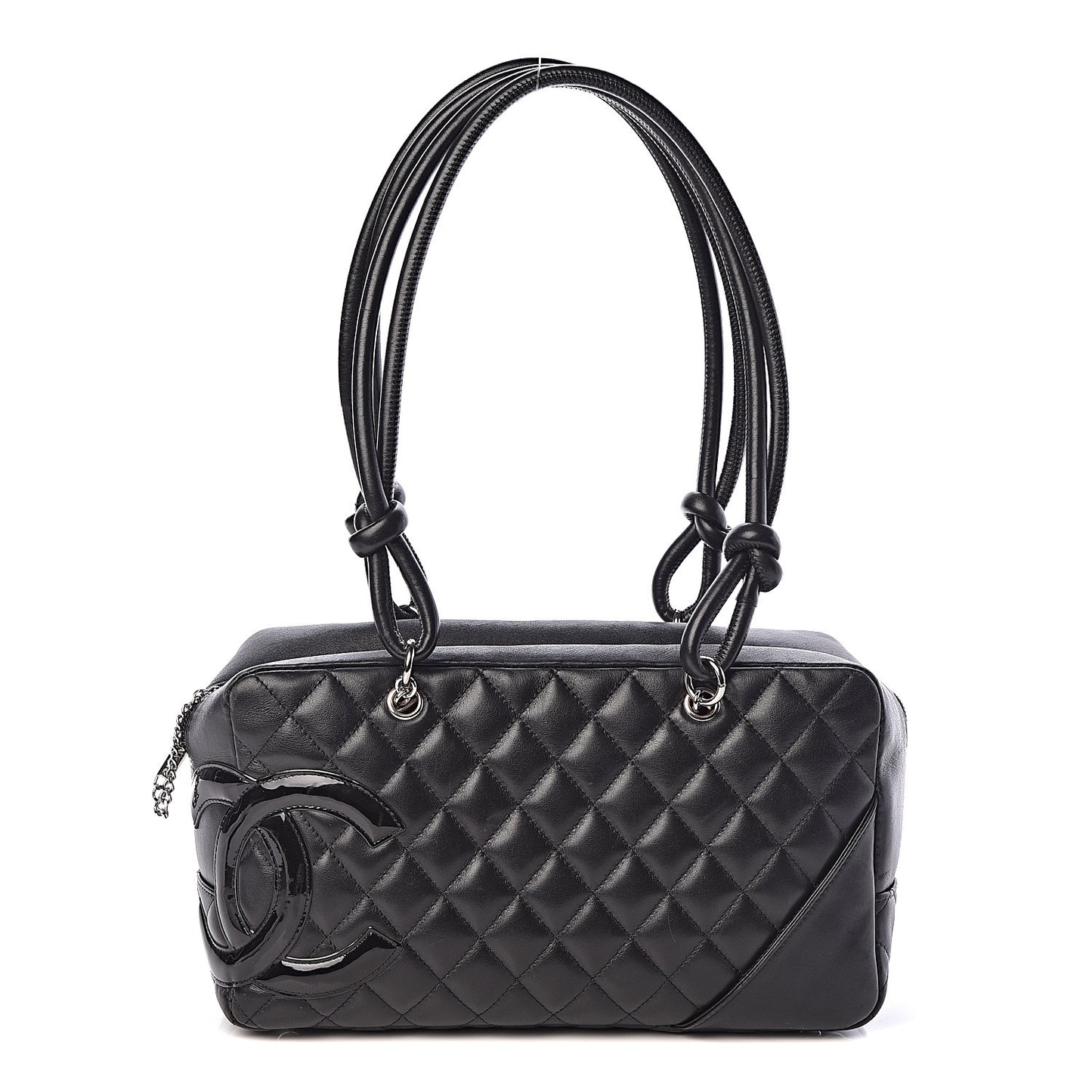 Calfskin Quilted Large Cambon Bowler Black