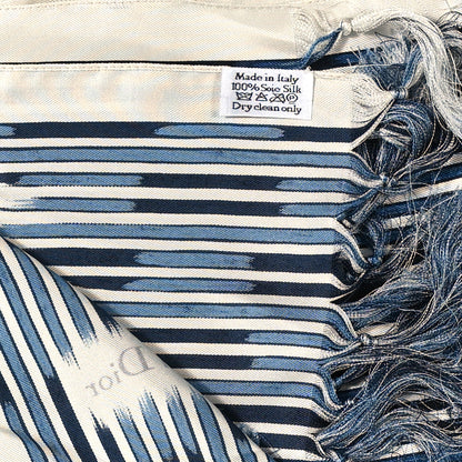 Christian Dior Silk Palms Stole Blue 5 of 5