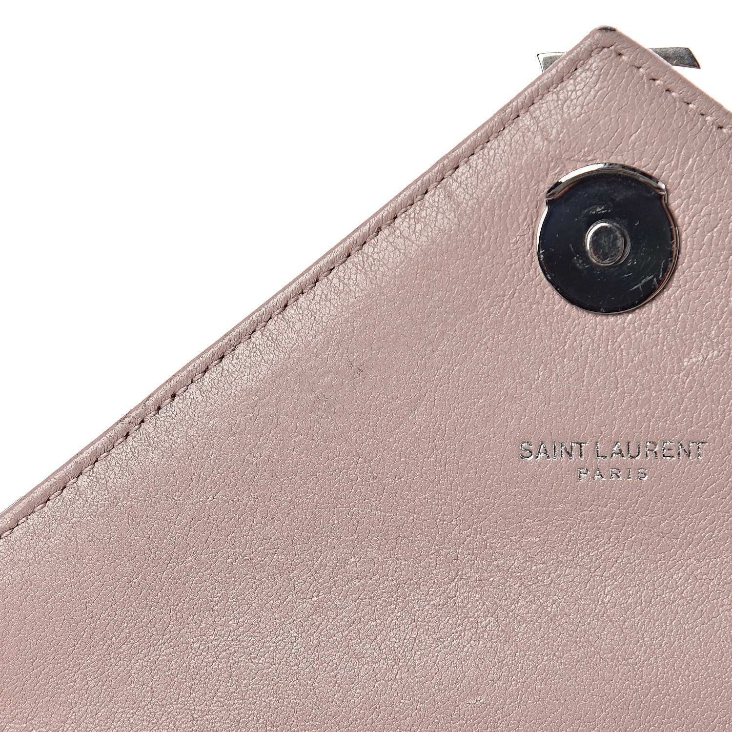 Saint Laurent Sheepskin Matelasse Chevron Monogram Medium College Bag Rose Poudre 8 of 16
