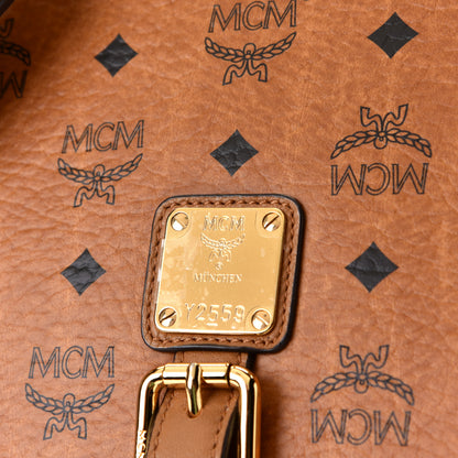 MCM Visetos Top Handle Satchel Cognac 6 of 6