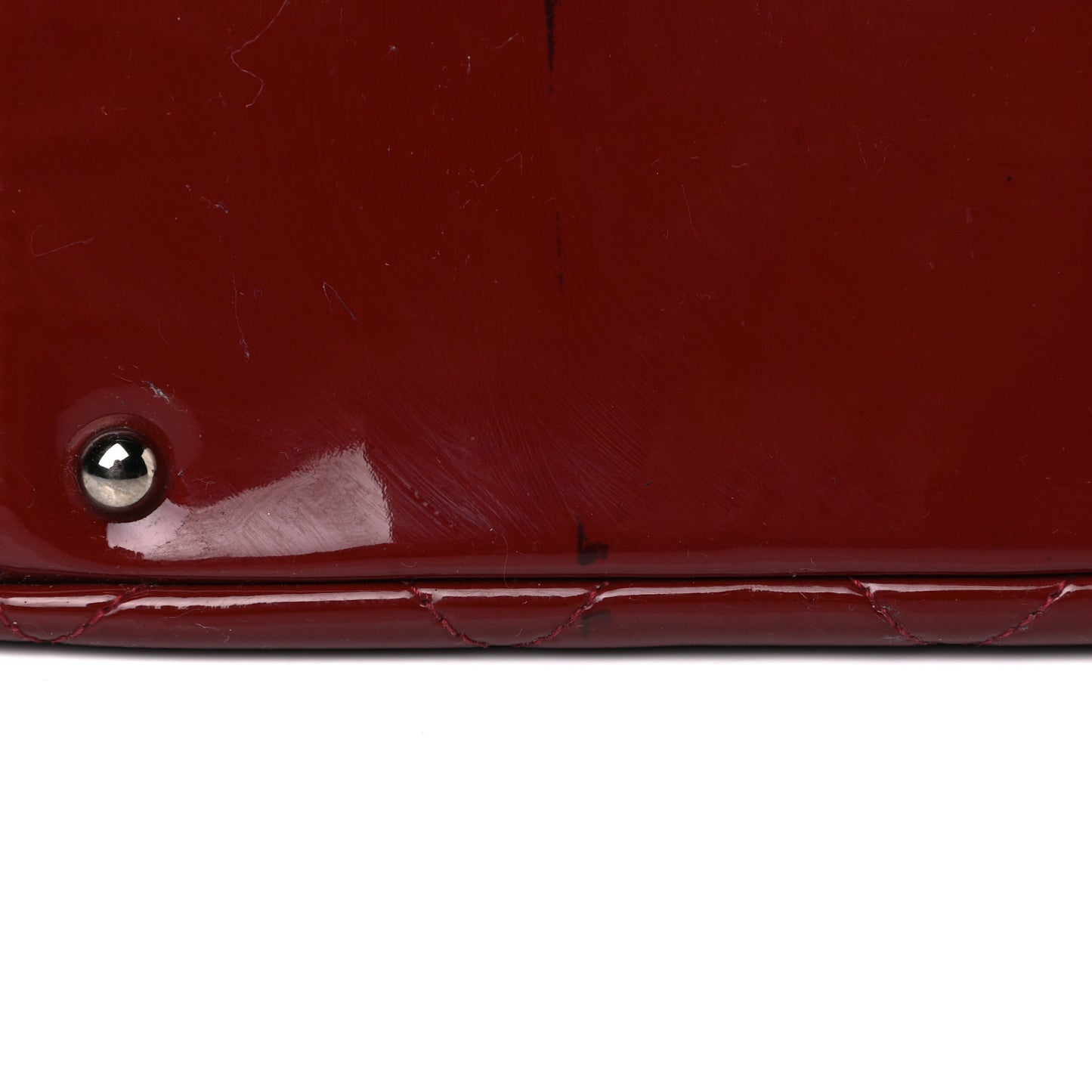 Patent Quilted Timeless CC Soft Tote Red