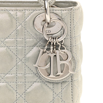 Christian Dior Metallic Nubuck Cannage Mini Lady Dior Silver 8 of 14