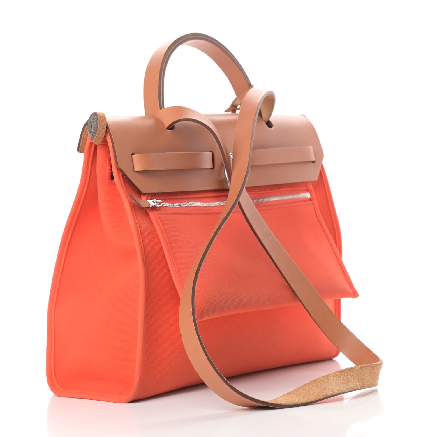 Hermes Vache Hunter Toile Herbag Zip 31 PM Capucine Fauve 4 of 20
