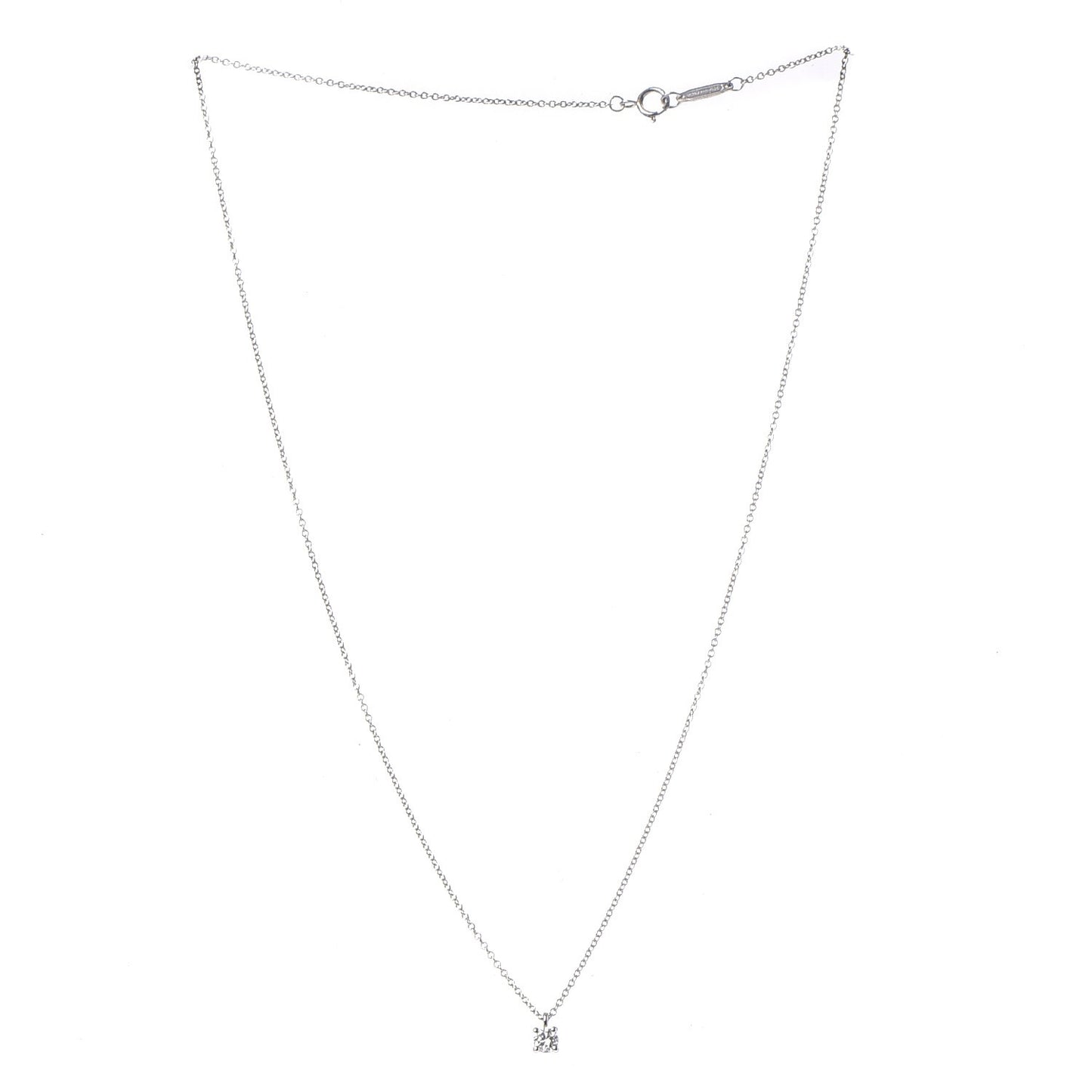 Platinum Diamond .19ct Solitaire Pendant Necklace