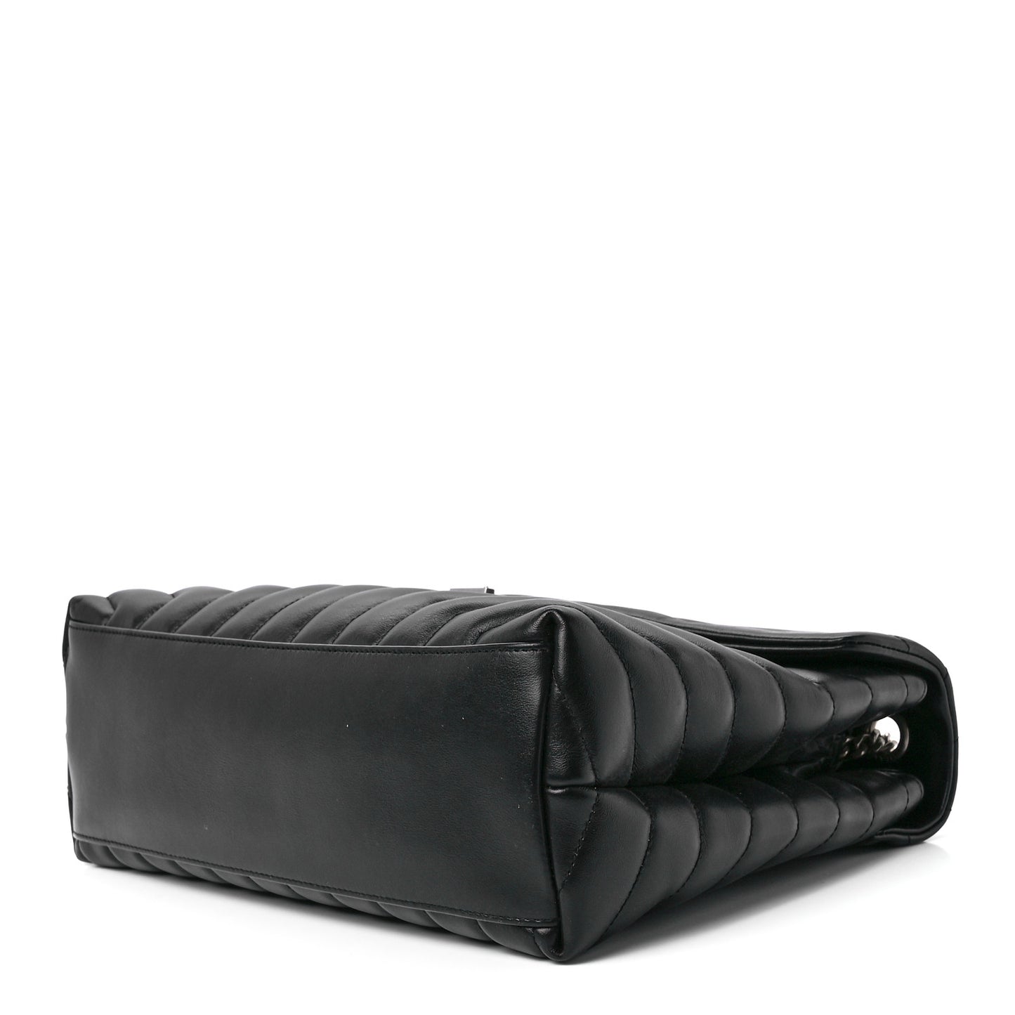 Calfskin Y Quilted Monogram Medium Loulou Chain Satchel Black