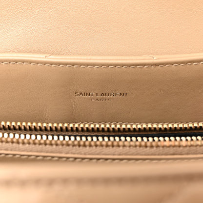 Saint Laurent Calfskin Y Quilted Monogram Medium Loulou Chain Satchel Dark Beige 6 of 12