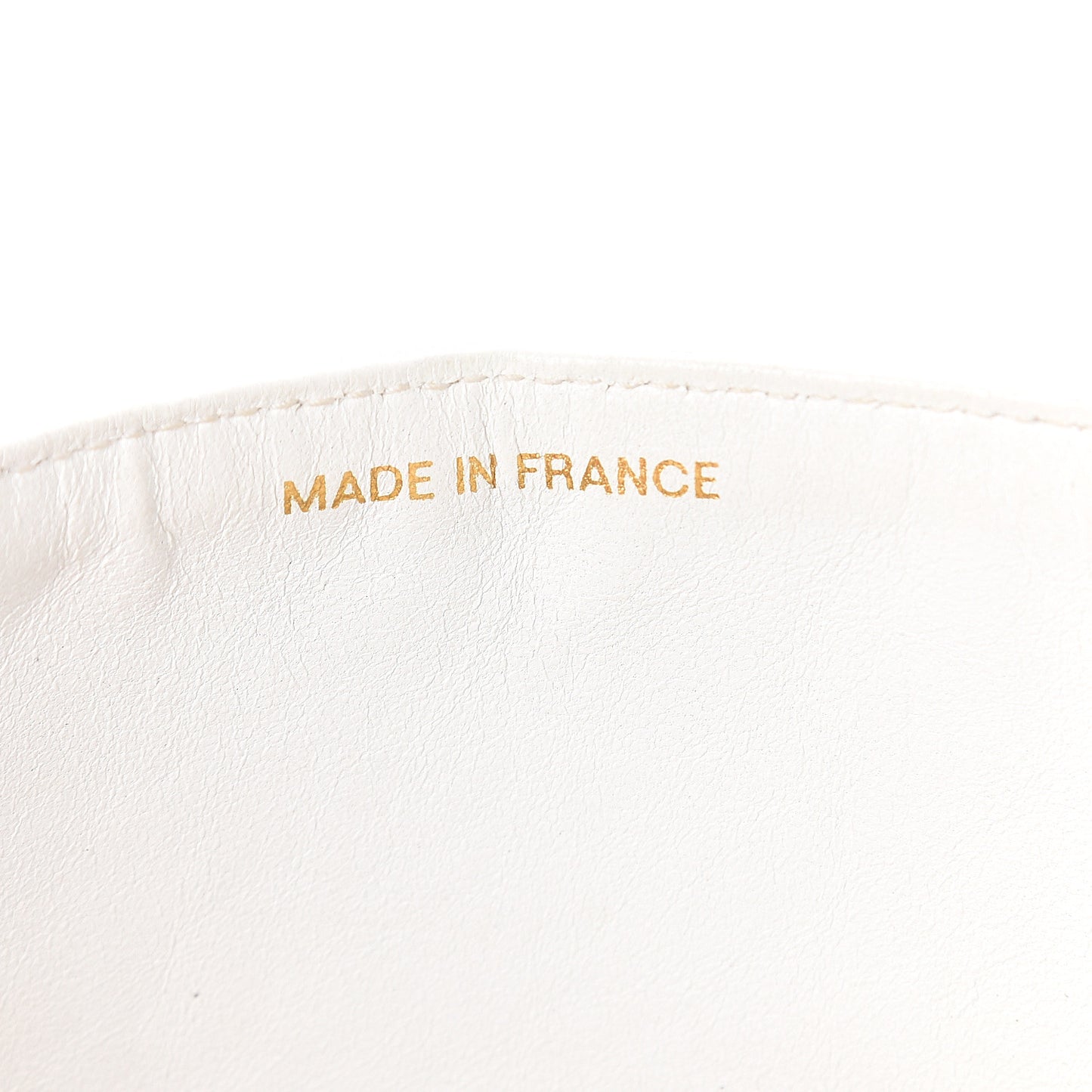 Calfskin Chevron Quilted Medium Double Flap White