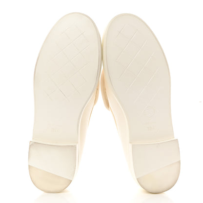 Chanel Shiny Lambskin Quilted CC Turnlock Loafers 36 White 5 of 10