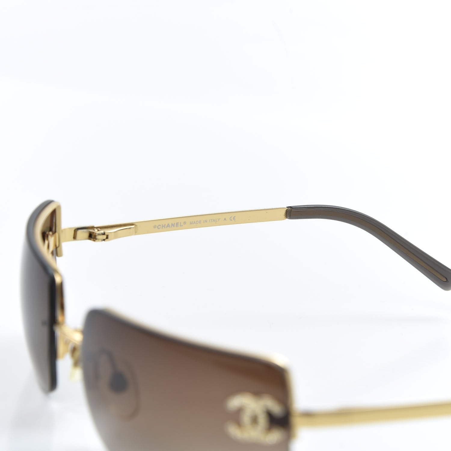 Chanel Crystal CC Logo Sunglasses 4104-B Gold 579474 – FASHIONPHILE