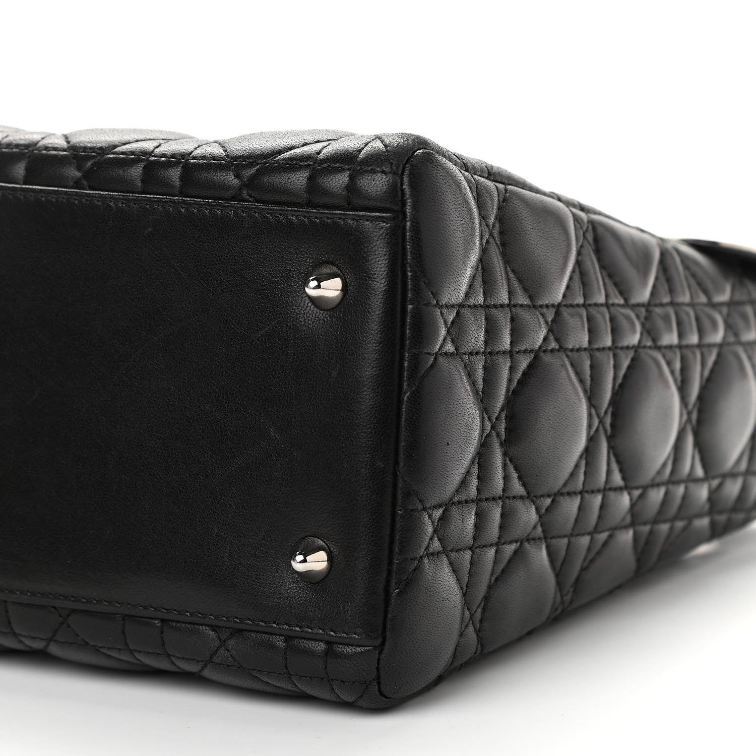 Christian Dior Lambskin Cannage Medium Lady Dior Black 9 of 14