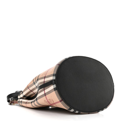 Burberry Haymarket Check Colours Small Lorne Bucket Crossbody Black 4 of 14