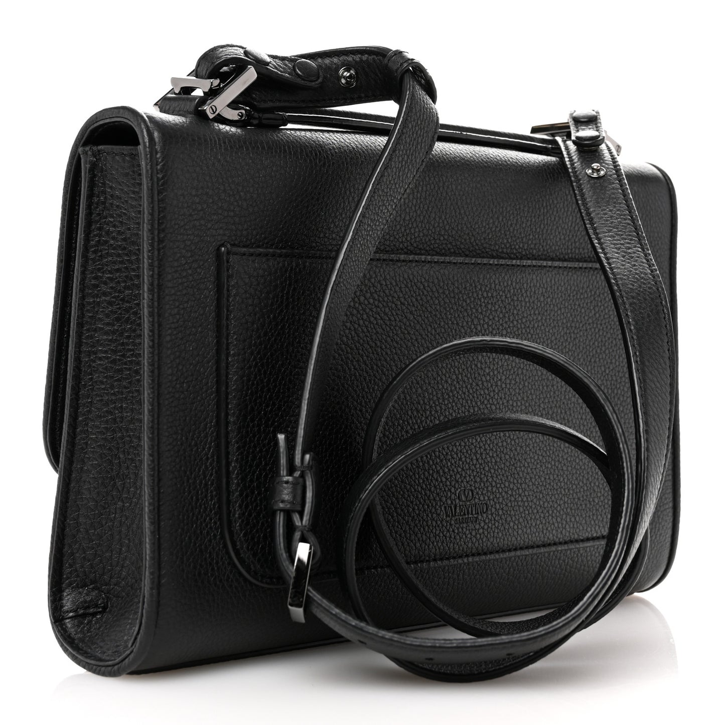 Grainy Calfskin Monochrome Bag Black