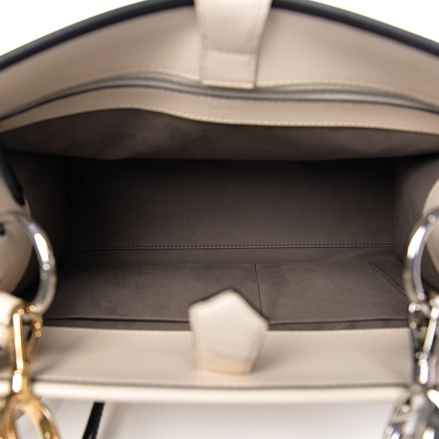 Vitello Century Opaco F is Fendi Bi-Color Regular Runaway Satchel Camelia Black