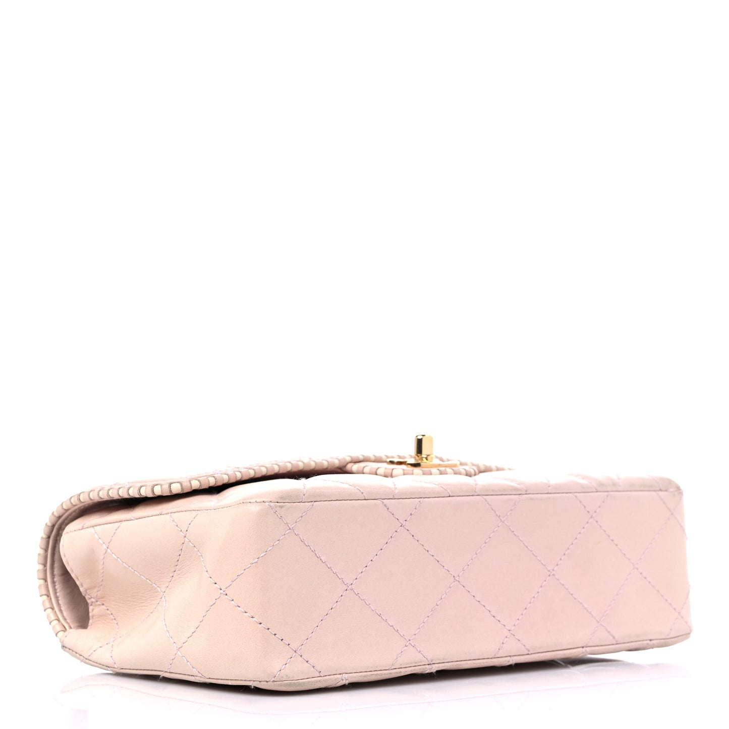 Lambskin Quilted Medium Single Flap Light Pink