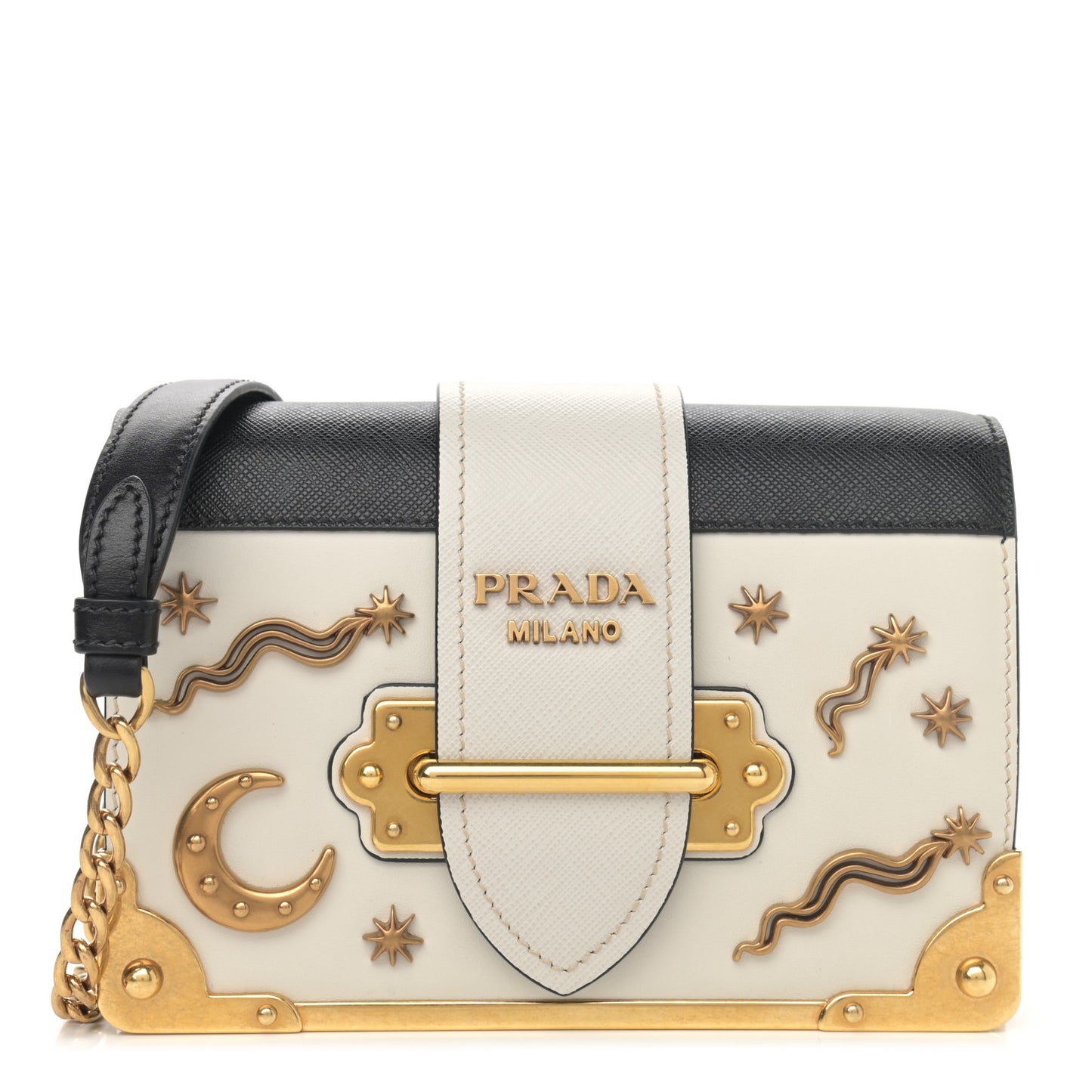 City Calf Saffiano Astrology Cahier Bag Talco Black