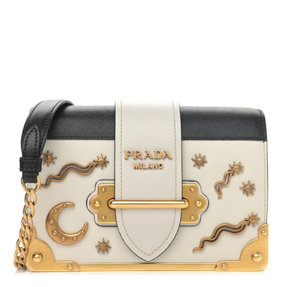Prada City Calf Saffiano Astrology Cahier Bag Talco Black 1 of 9
