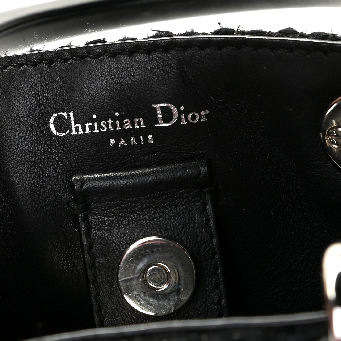 Metallic Tweed Small Diorissimo Black Silver