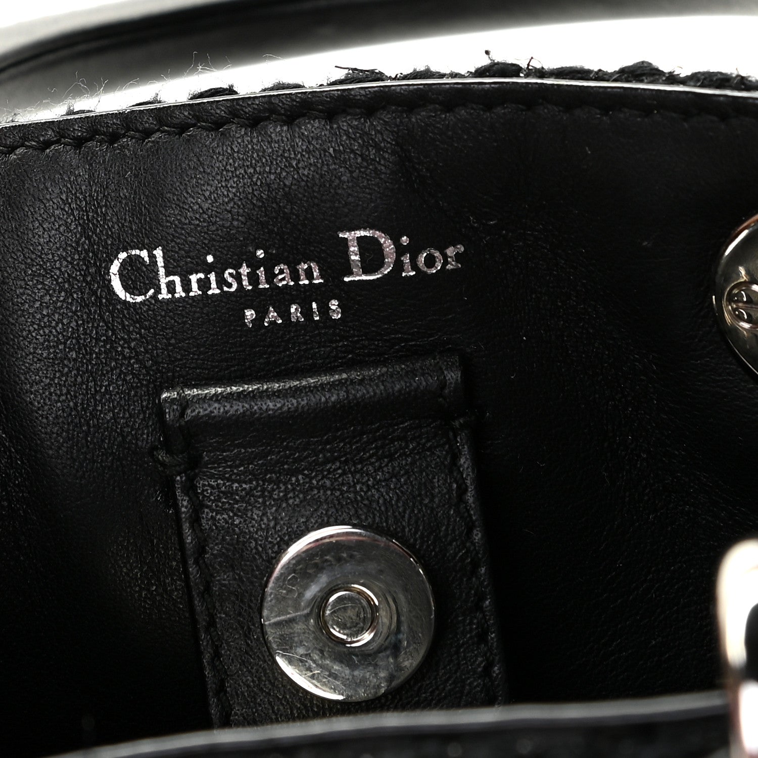 Christian Dior Metallic Tweed Small Diorissimo Black Silver 7 of 11