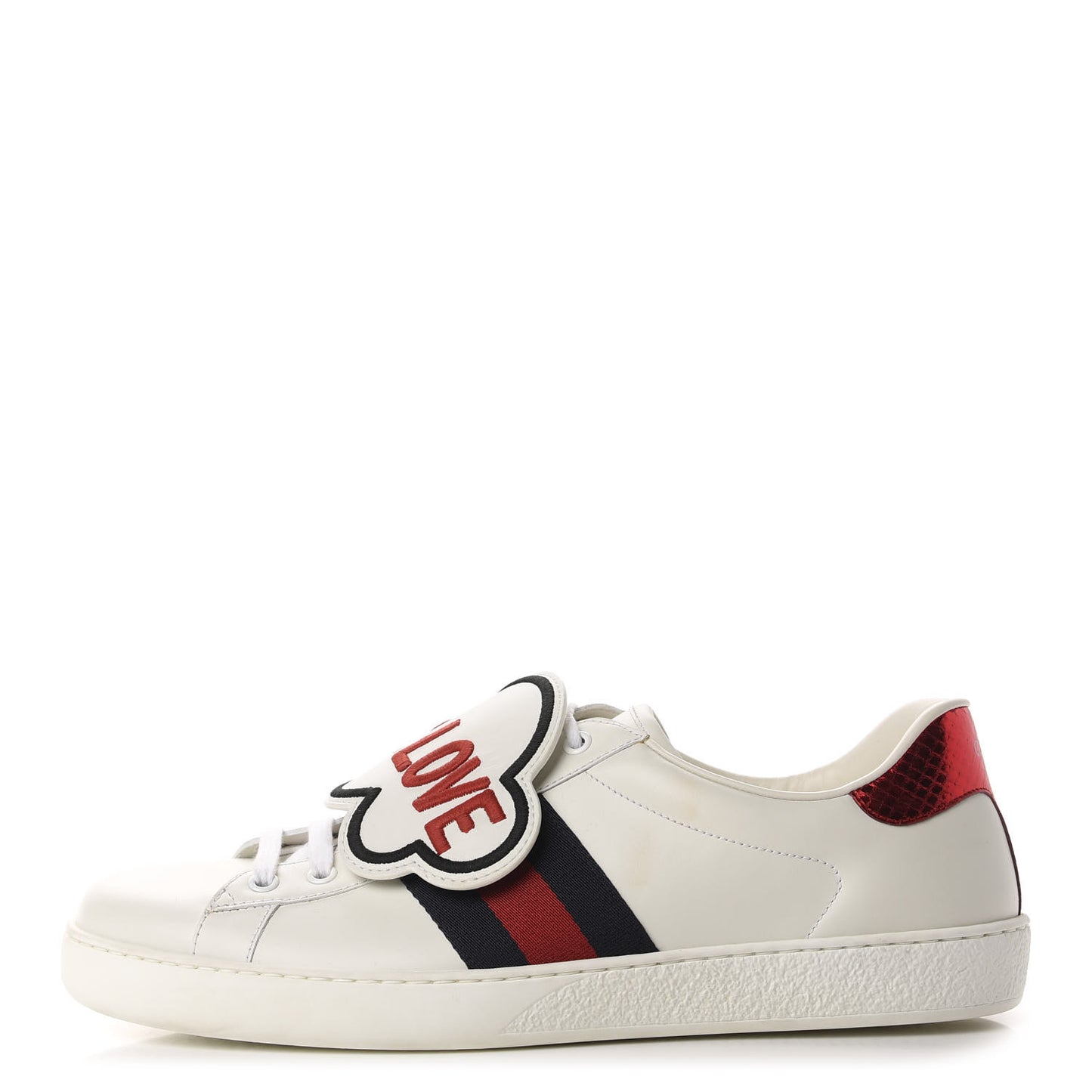Calfskin Ayers Web Blind for Love Embroidered Mens Ace Sneakers 10 White