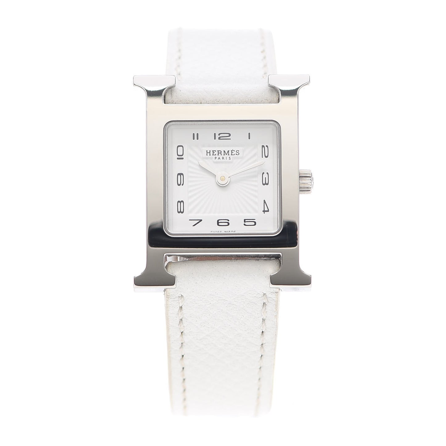Stainless Steel Epsom 21mm Heure H Hour Quartz Watch Blanc
