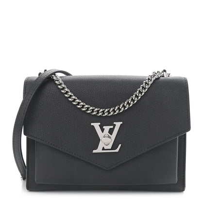 Louis Vuitton Soft Calfskin Mylockme Chain Bag BB Black 1 of 14