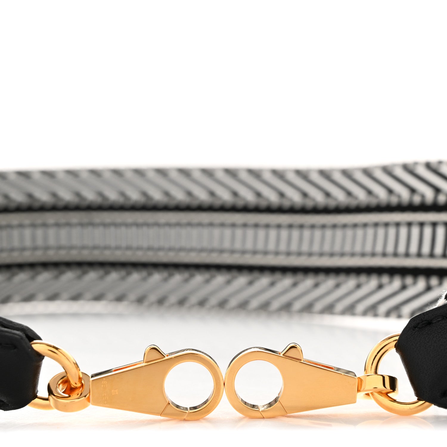 Hermes Toile Swift 50mm Sangle Cavale Shoulder Strap Black Ecru 5 of 6
