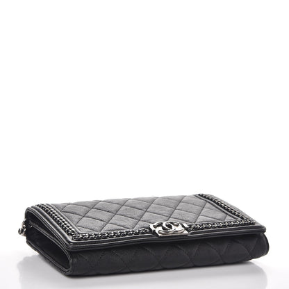 Chanel Calfskin Quilted Chain Around Boy Wallet On Removable Chain WOC Black 4 of 10