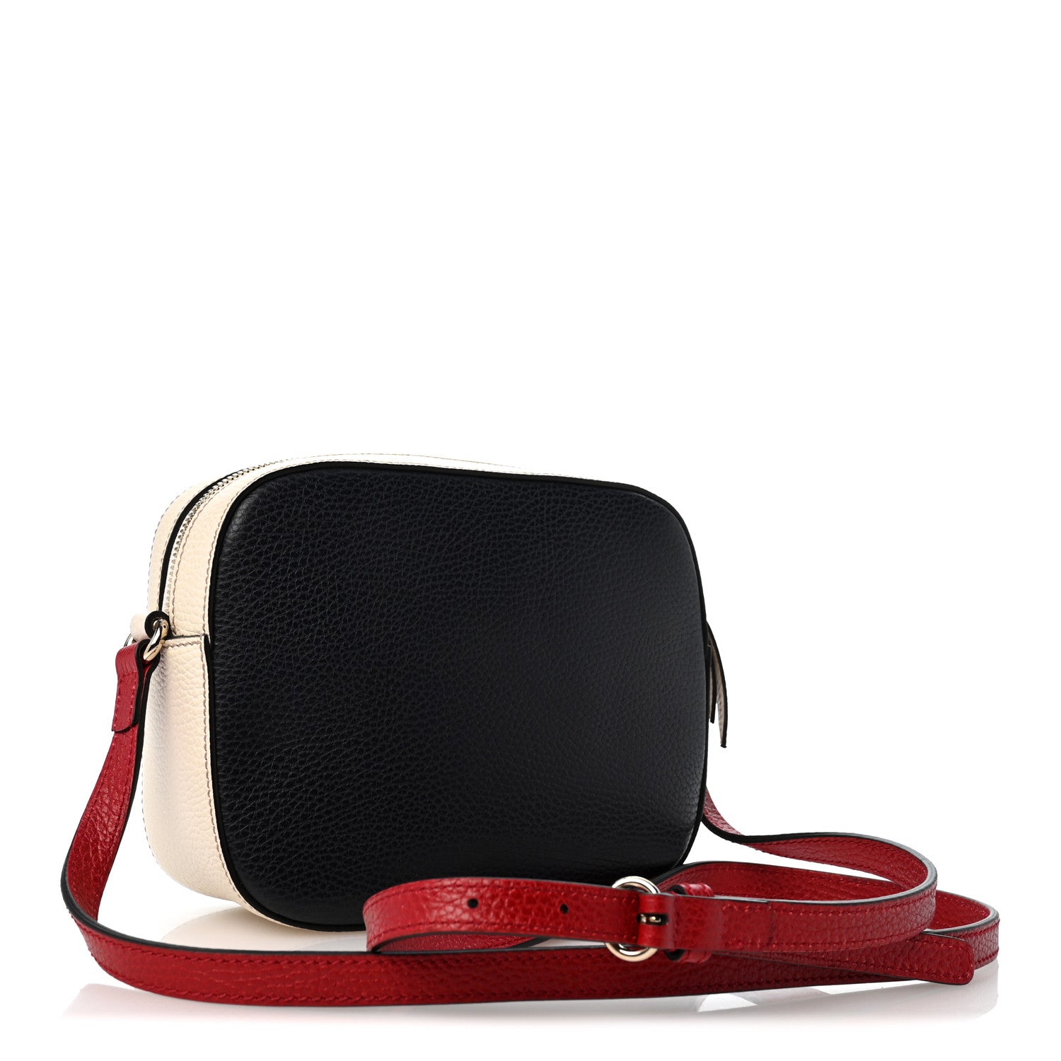 Gucci Dollar Calfskin Bi-Color Small Soho Disco Bag Mystic White Black 2 of 10